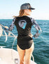 Women's V-neck Redfish Tail Performance Shirt - KnottyTails